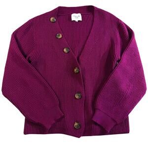 Chriselle Lim Women's Maroon/Purple Button Sweater/Cardigan- Size XSmall